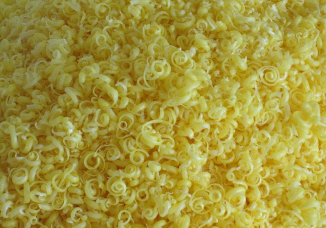 Grated soap curls. 