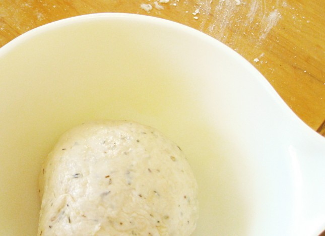 Coat the bowl and the ball of dough with oil