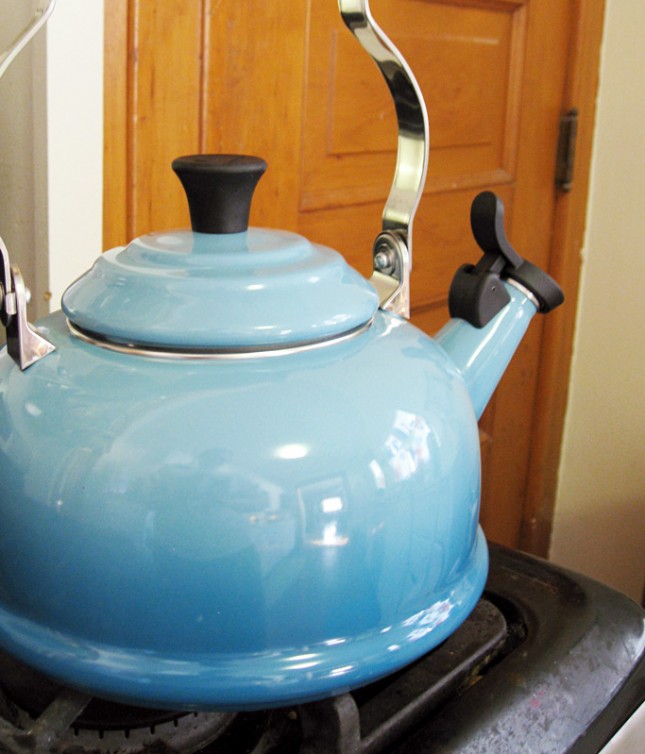 Tea kettle on the stove