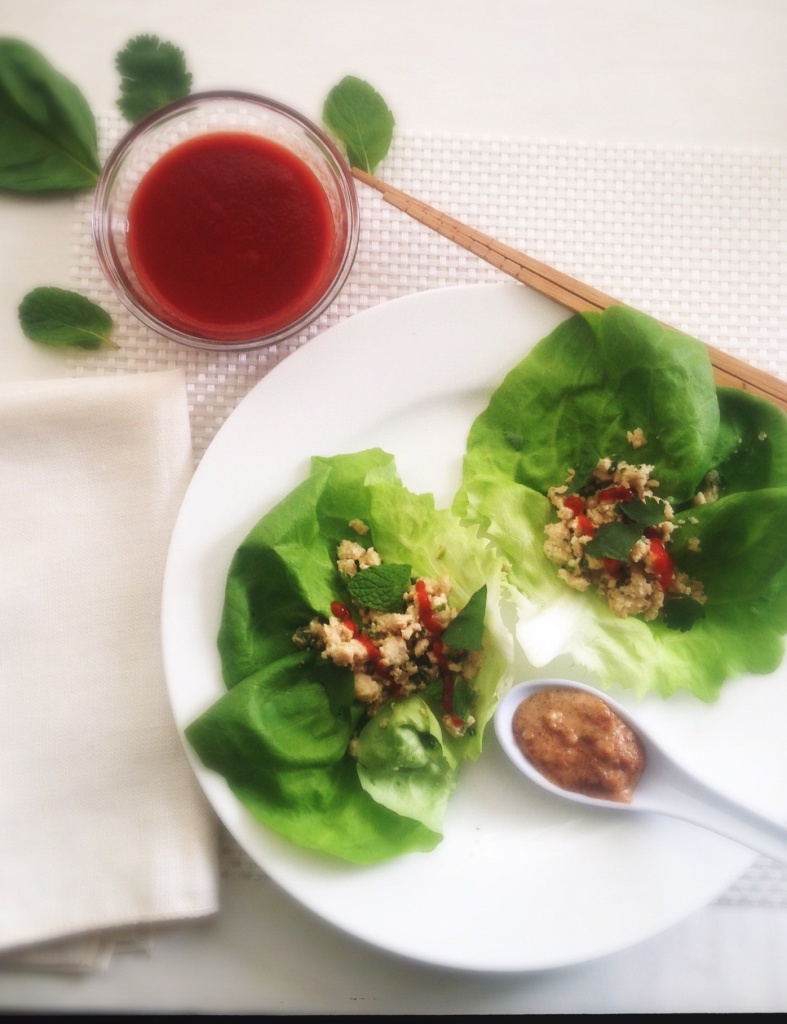 Thai minced chicken lettuce cups by White Apron