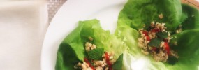 Thai minced chicken lettuce cups by White Apron
